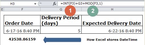 How excel stores time