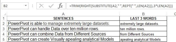 EXTRACT n Words in Excel
