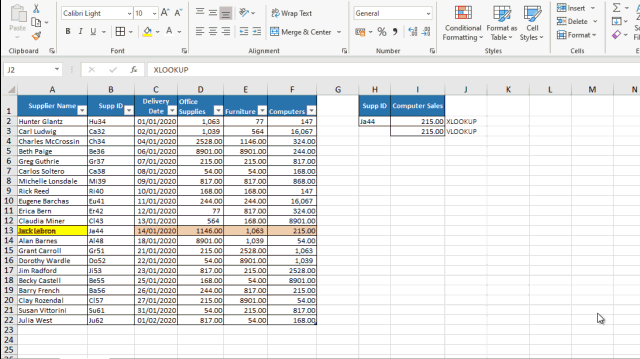 XLOOKUP INSERTION AND DELETION OF COLUMNS