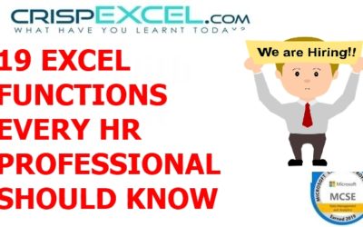 19 EXCEL FUNCTIONS EVERY HR PROFESSIONAL SHOULD KNOW