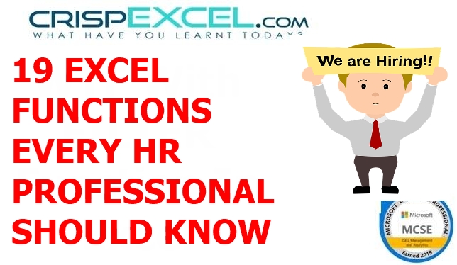 19 EXCEL FUNCTIONS EVERY HR PROFESSIONAL SHOULD KNOW
