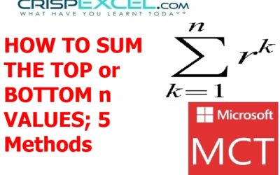 HOW TO SUM THE TOP or BOTTOM n VALUES; 5 Methods