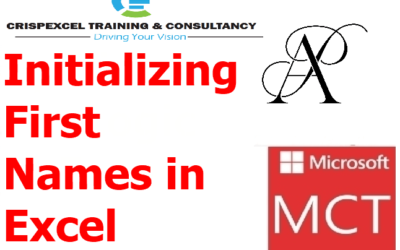 How To Initialize the First and/or Second Name in Excel